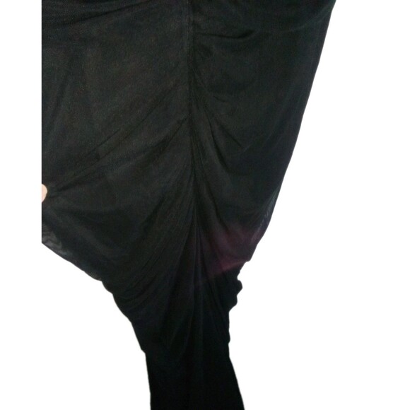 Tadashi Shoji Maxi Dress Sz Small Ruched Pleated Maxi Formal Black Off Shoulder - Picture 5 of 7